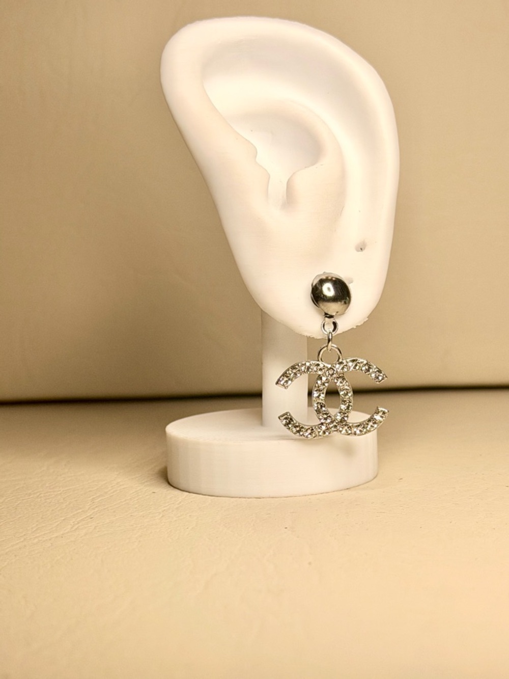 CC Silver Crystal Drop Earrings